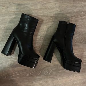 Black platform boots